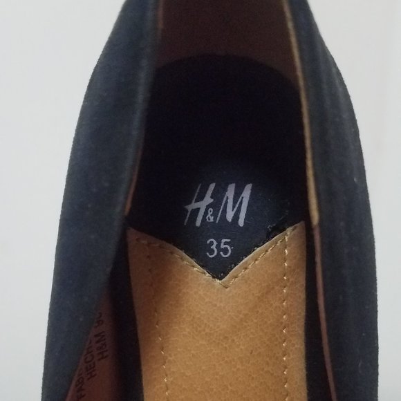 H&M BLACK Classic Suede Pointed Toe Low Heels - Picture 4 of 5